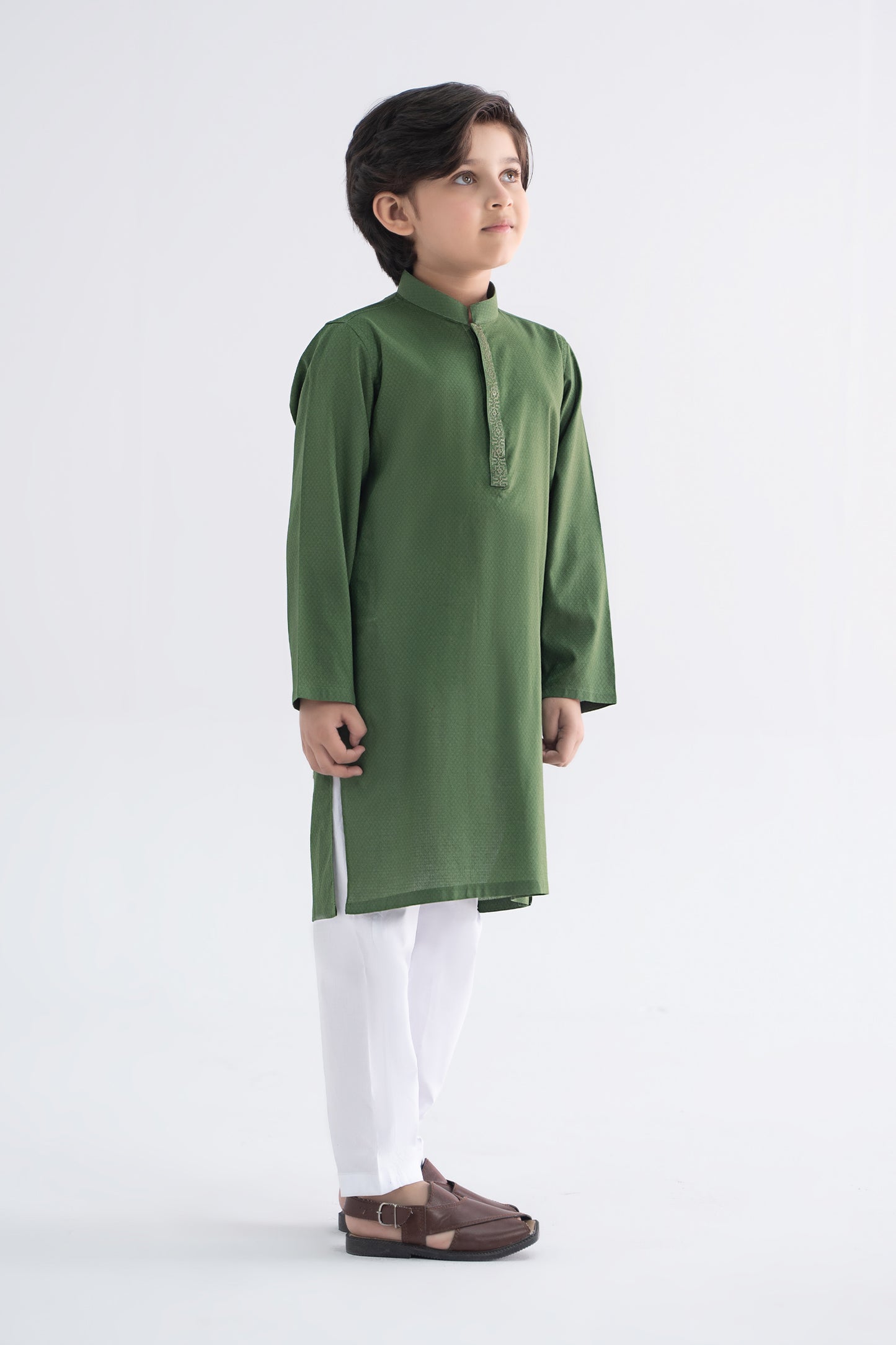 Embroidered Jacquard Kurta
