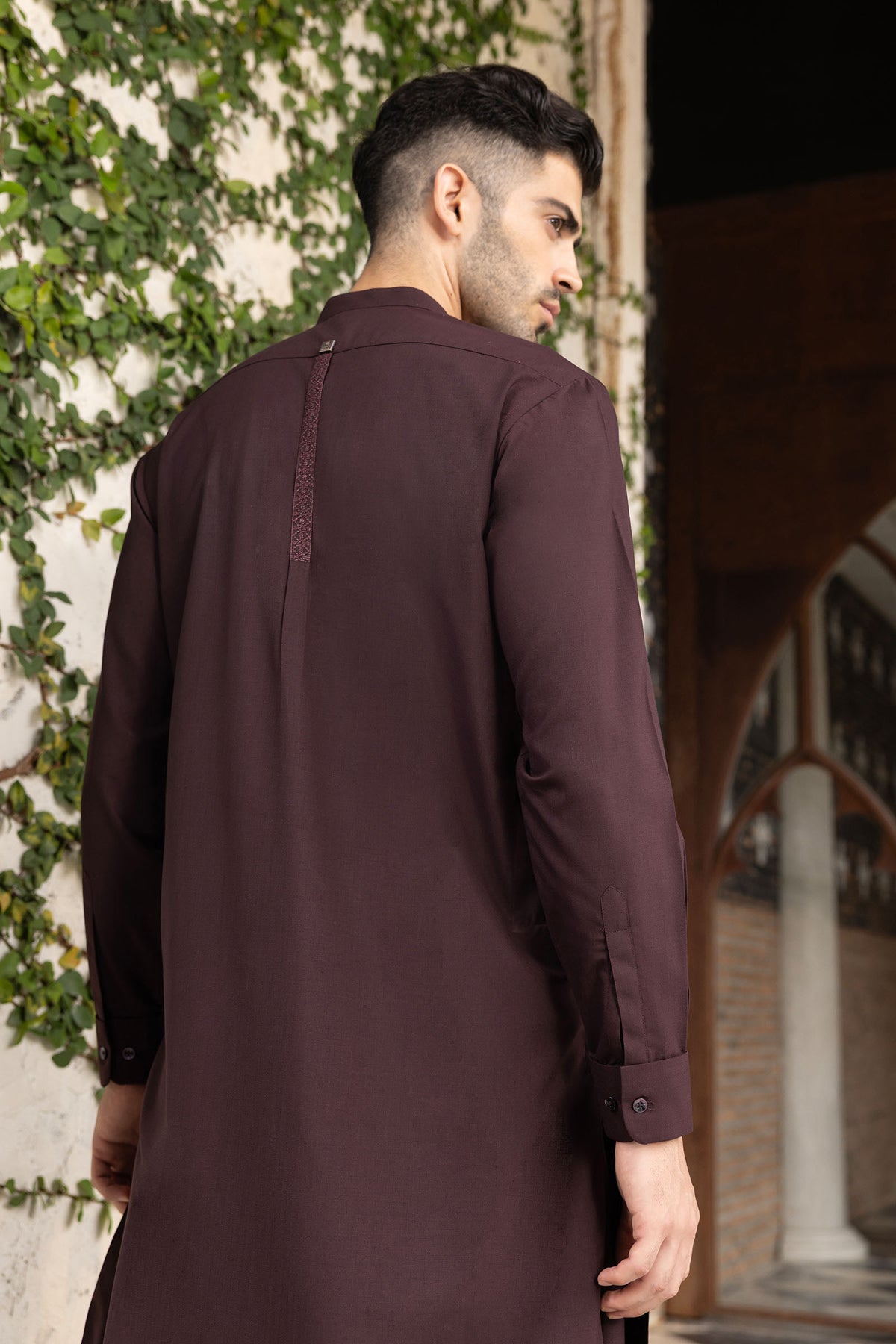 2 Piece Embroidered Blended Suit