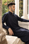 2 Piece Embroidered Blended Suit