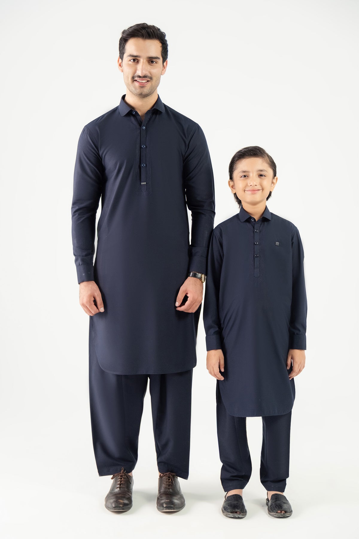2 Piece Embroidered Blended Suit