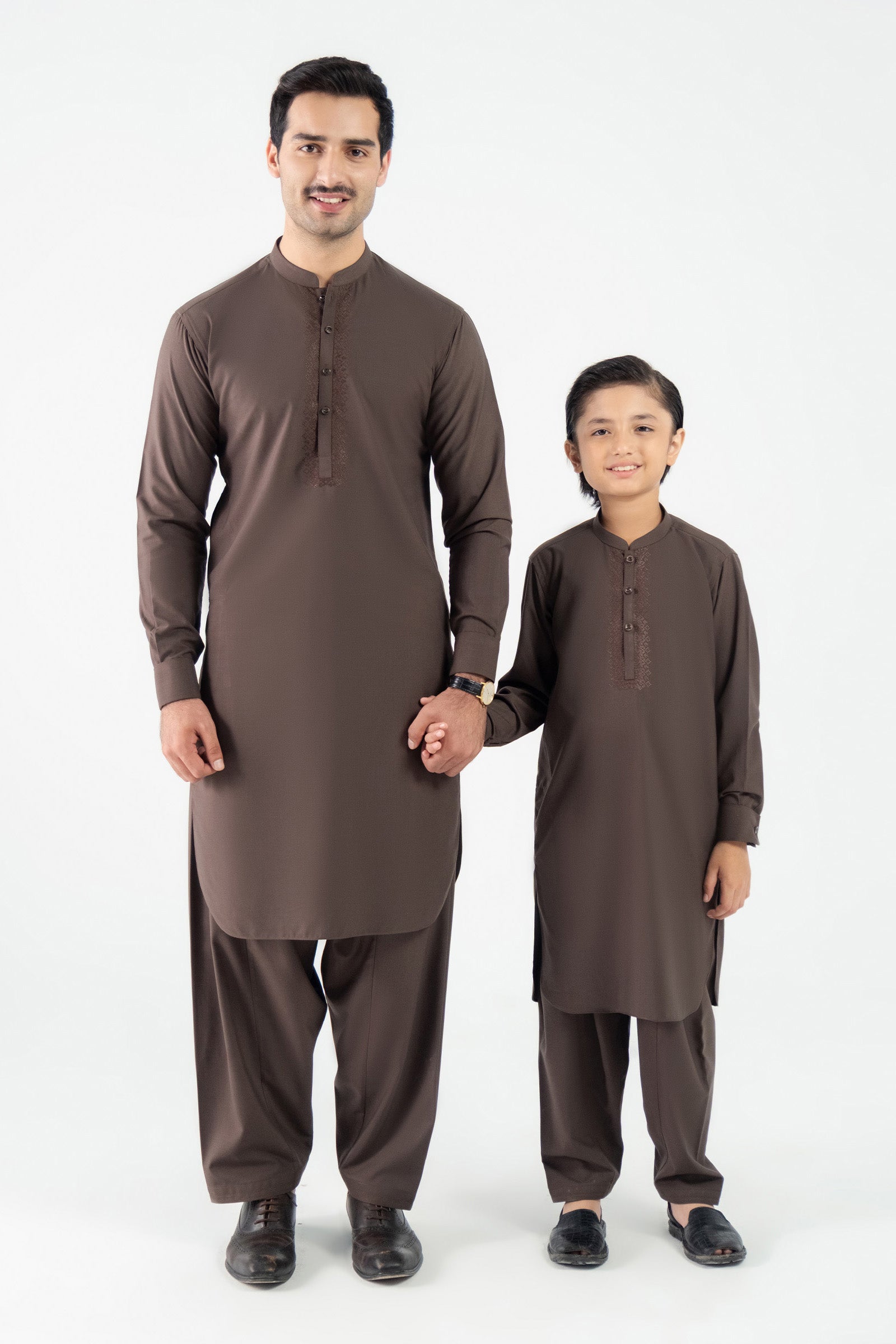 2 Piece Embroidered Blended Suit