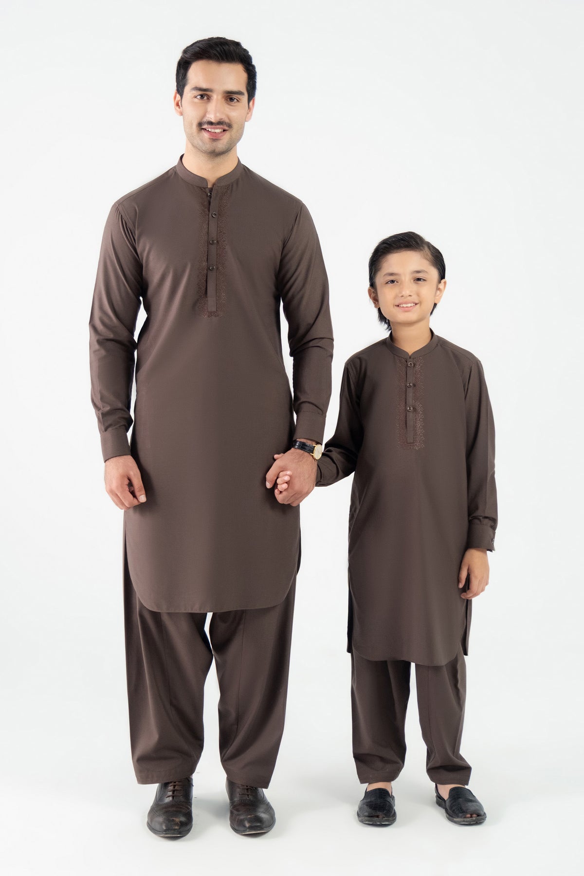 2 Piece Embroidered Blended Suit