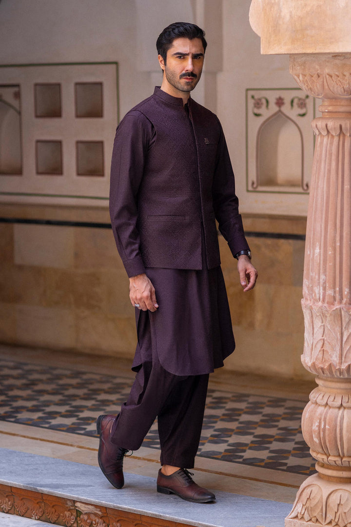 3 Piece Markhor (Polo) Wool Suit All Products M3PW007-SML-MRN