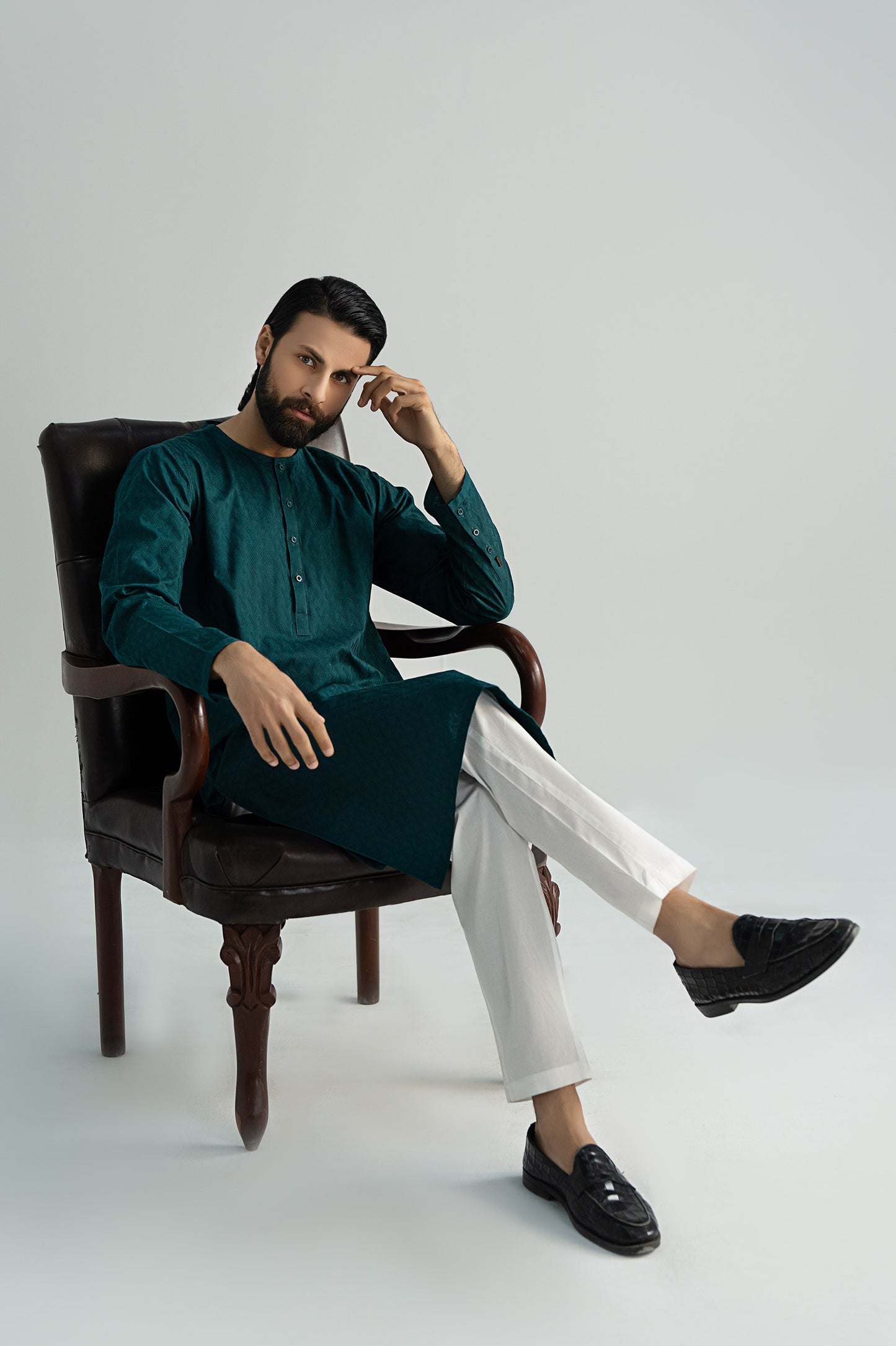 Embroidered Cotton Kurta