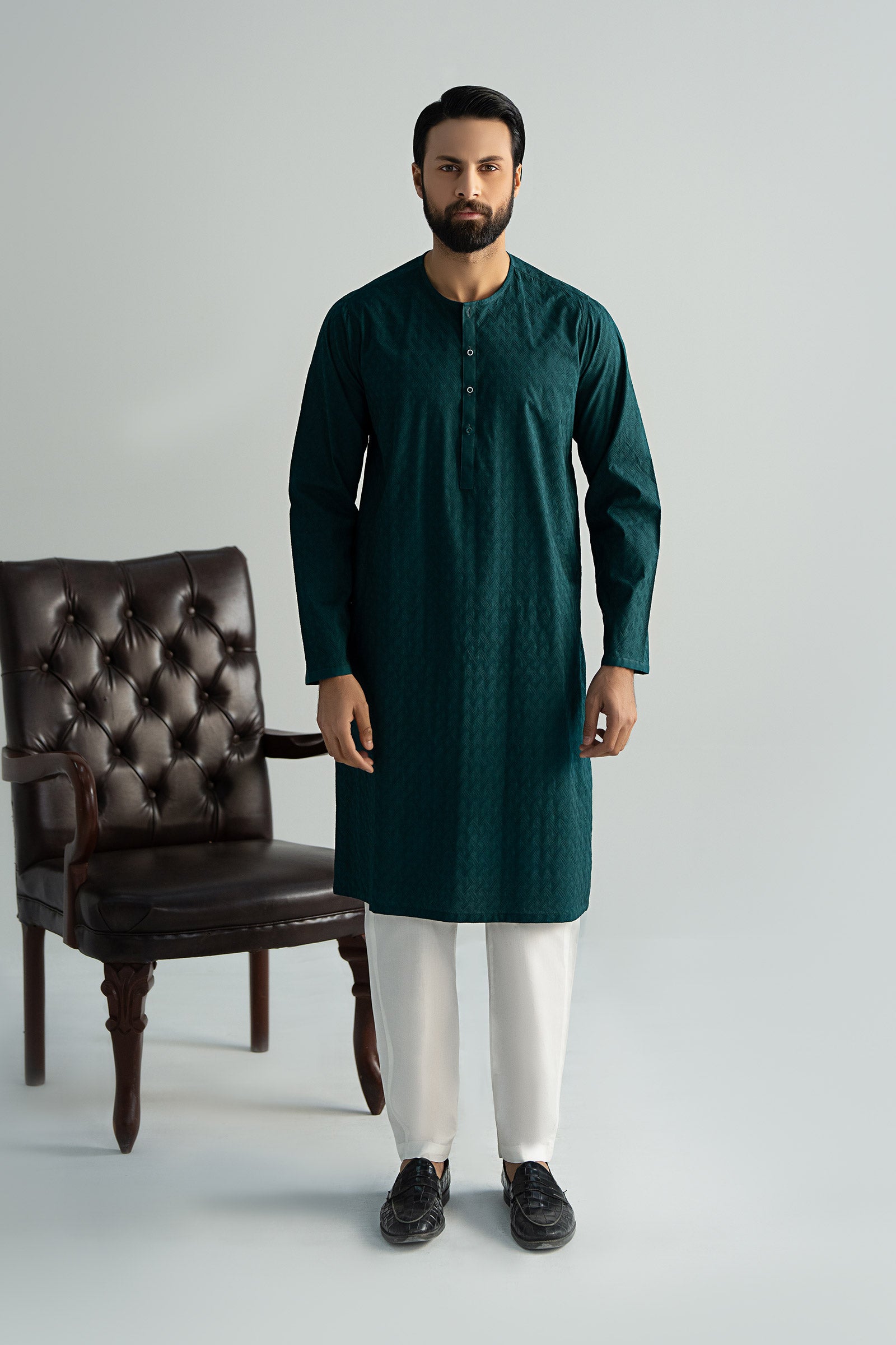 Embroidered Cotton Kurta