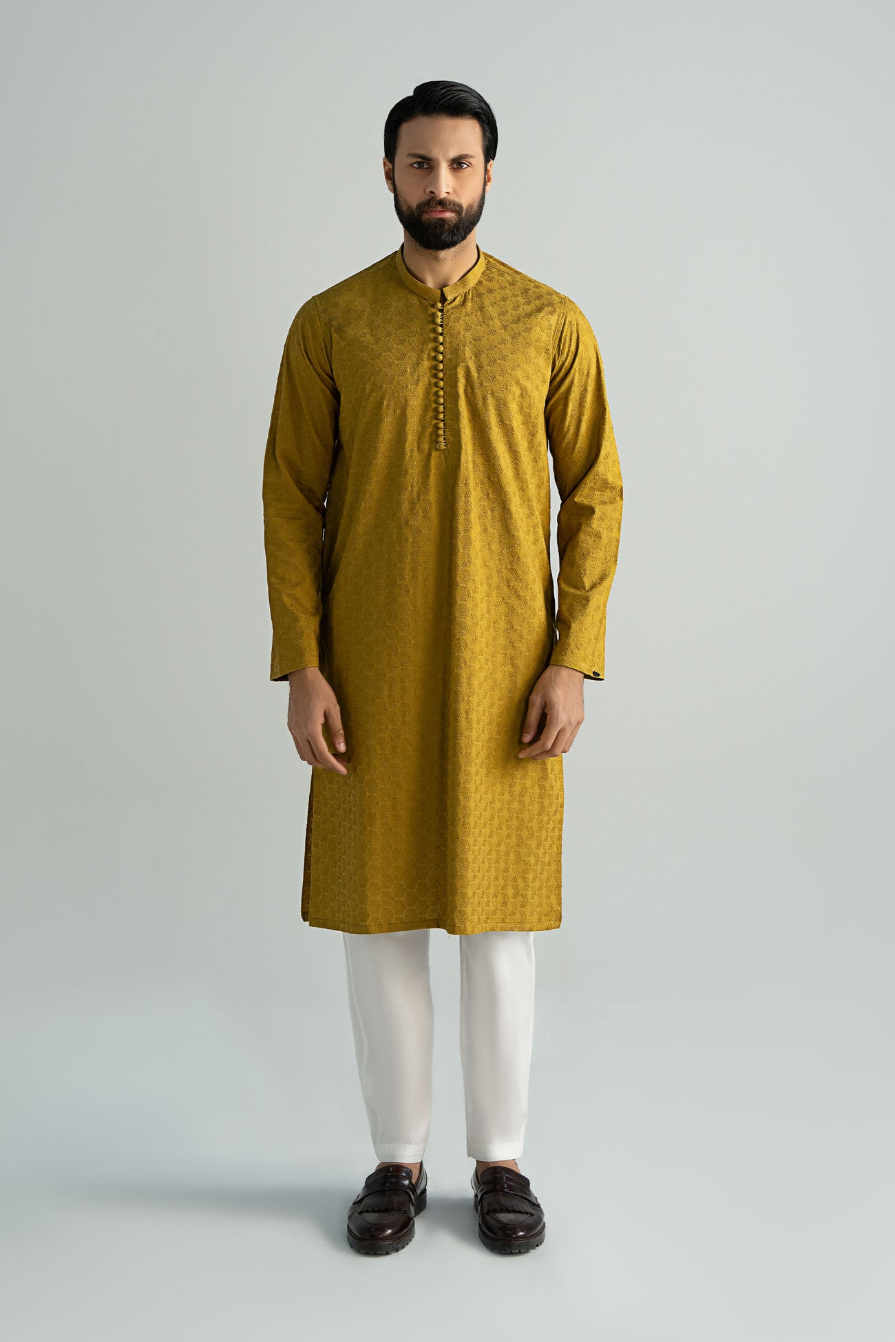 Embroidered Cotton Kurta