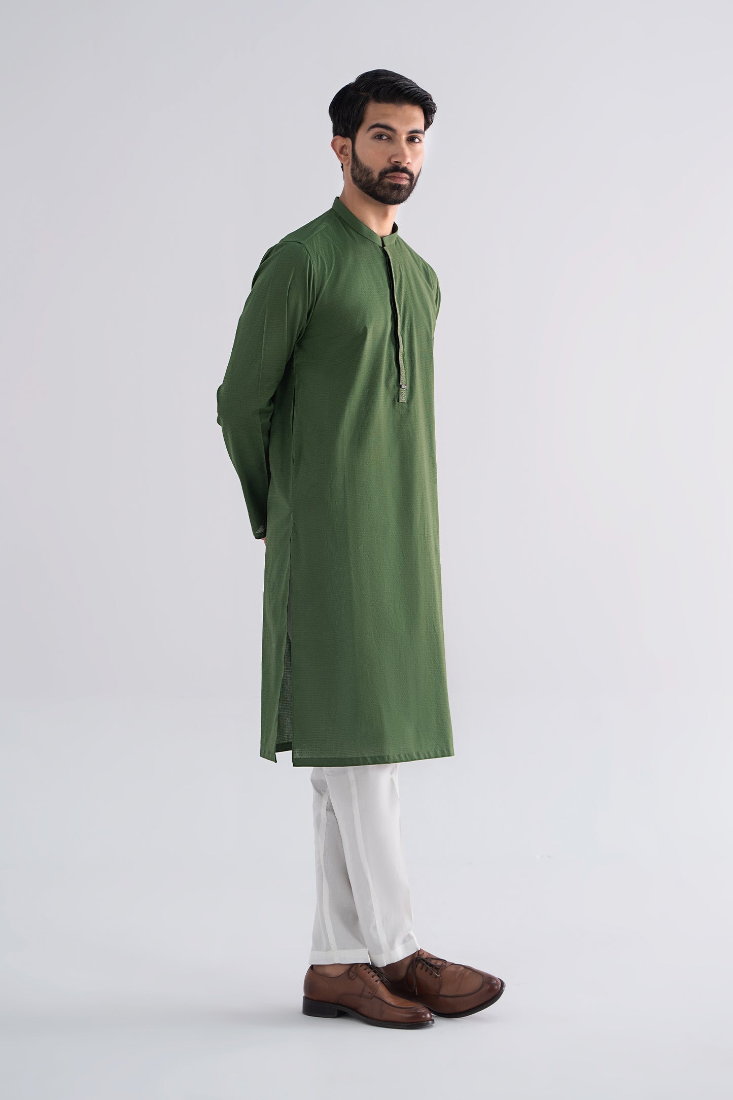 Embroidered Jacquard Kurta