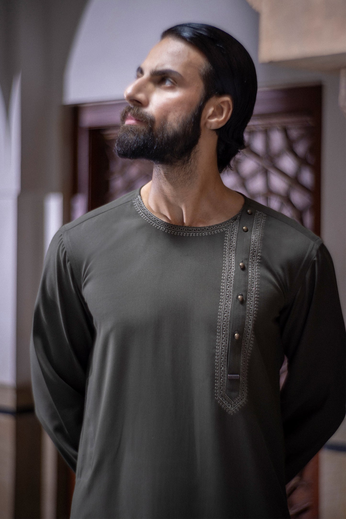 Embroidered Blended Kurta
