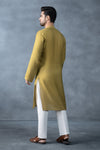 Hand-Embroidered Cotton Jacquard Kurta