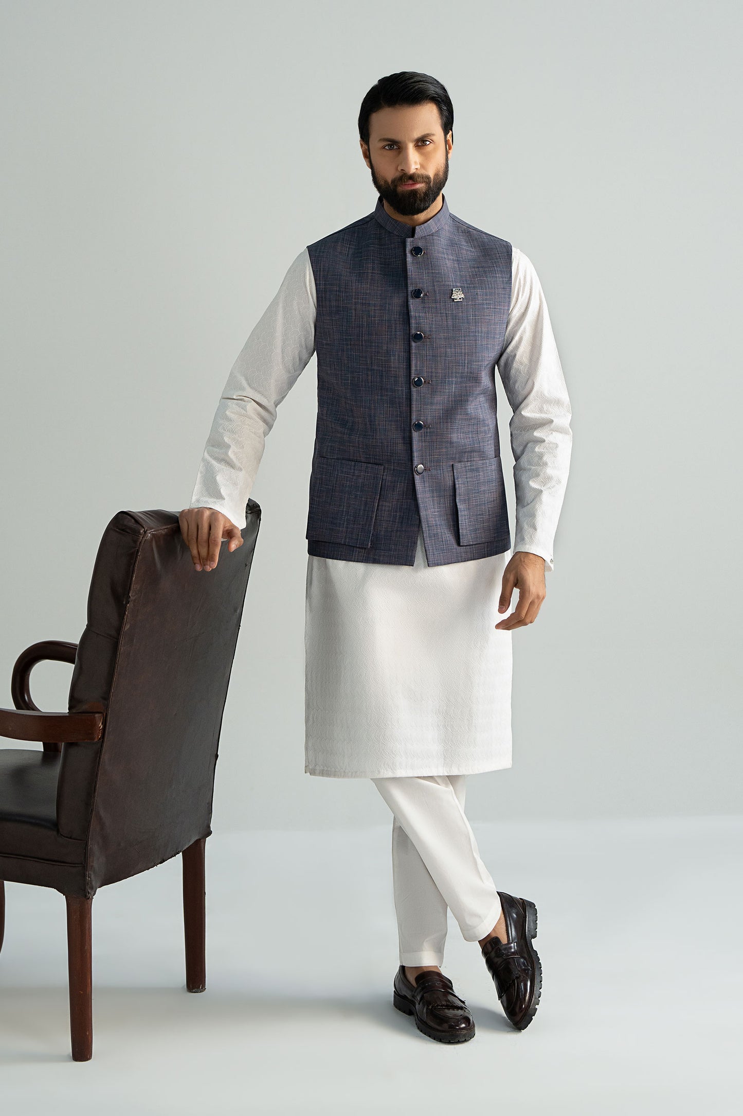 Blended Indigo Waistcoat