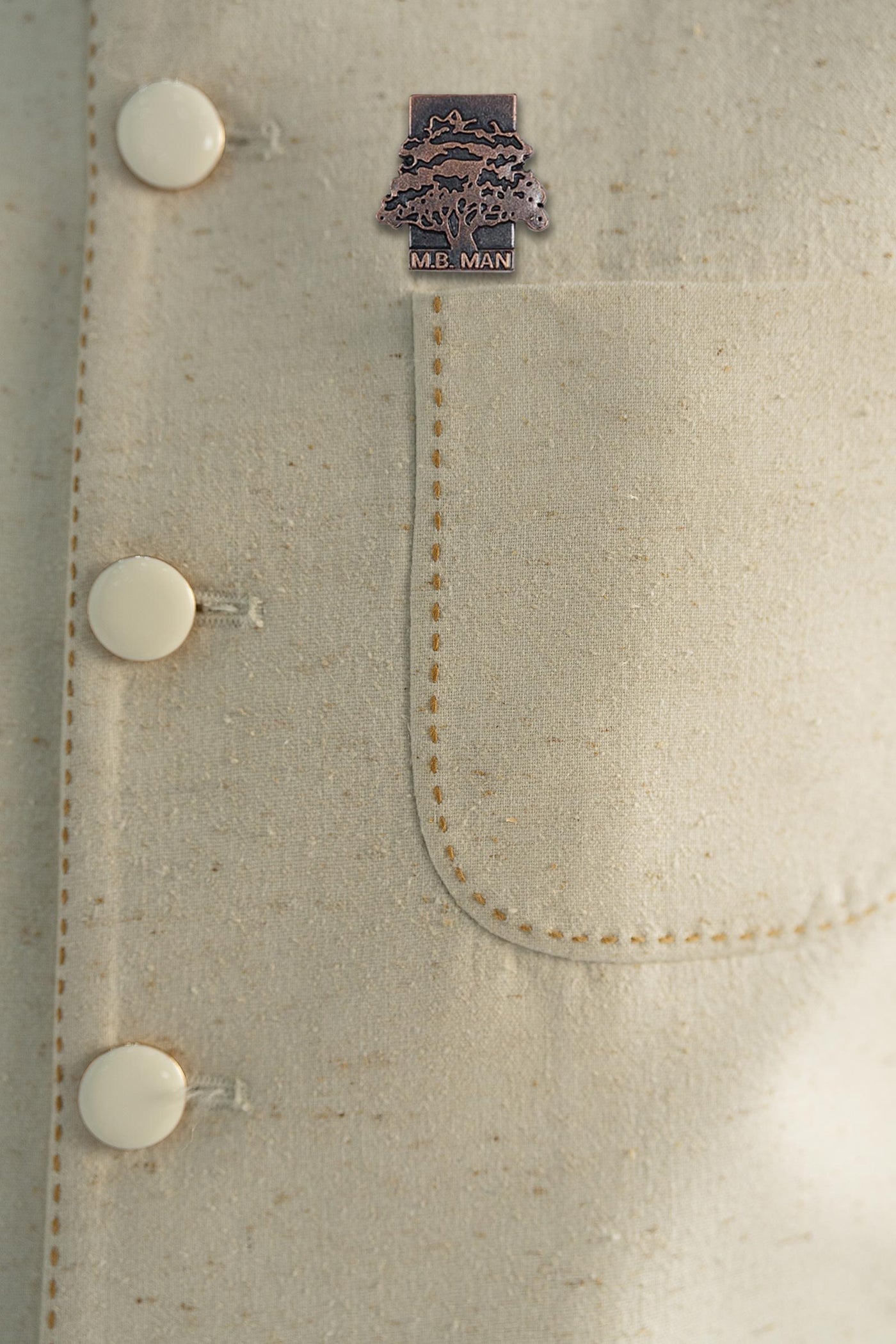 Natural Karandi Waistcoat | MBM-WC25-04