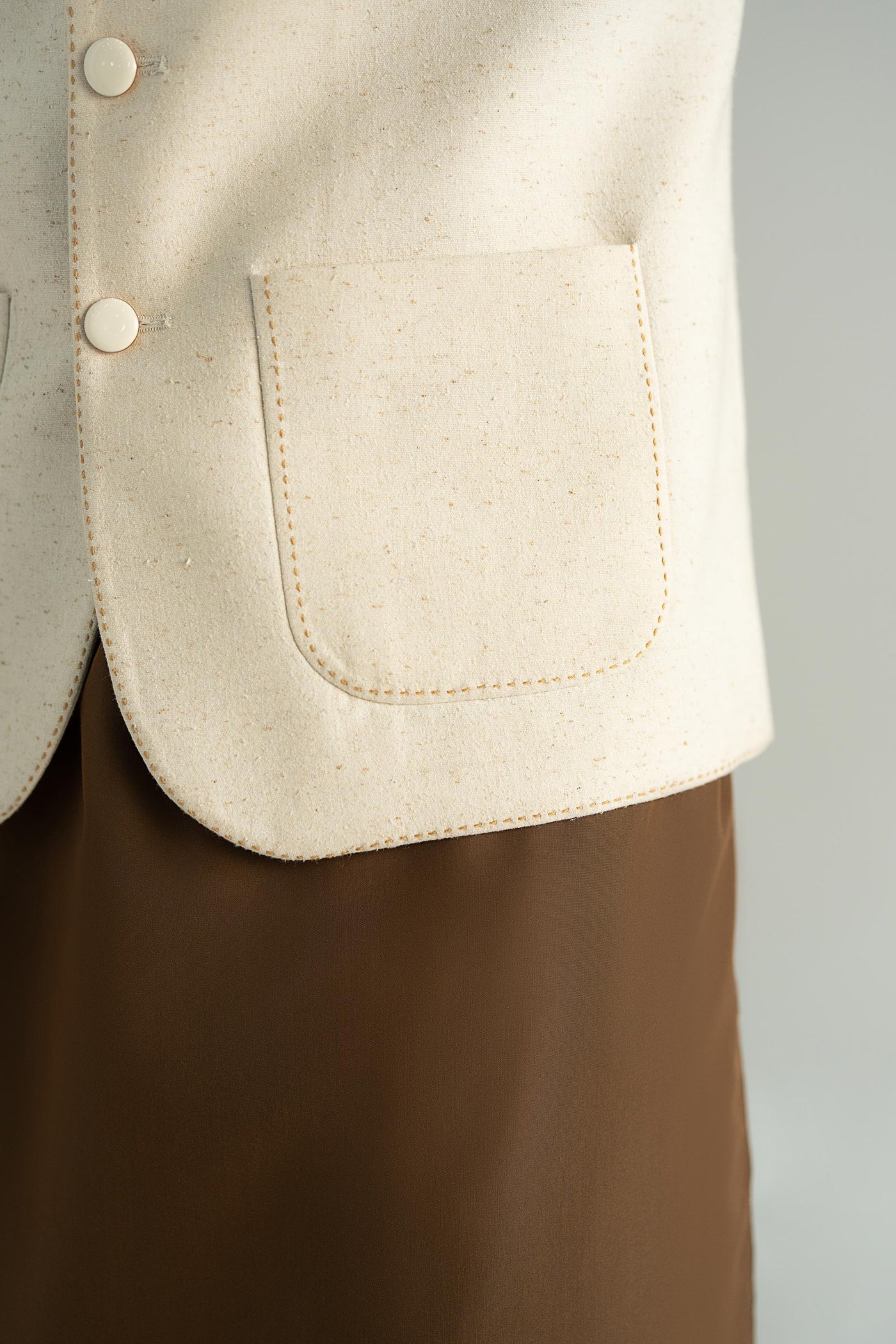 Natural Karandi Waistcoat | MBM-WC25-04