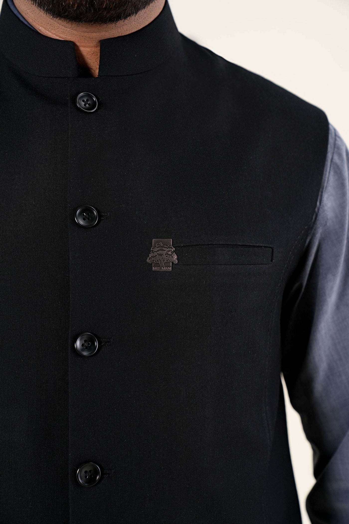 Blended Black Waistcoat