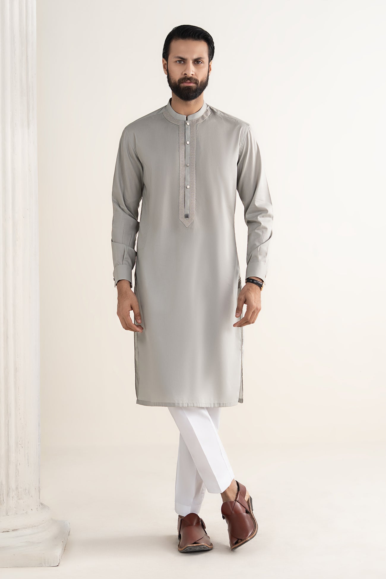 Embroidered Blended Kurta