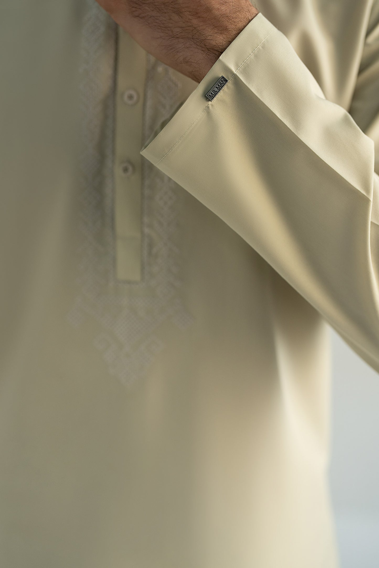 2 Piece Embroidered Blended Suit