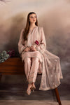 3 Piece Embroidered Raw Silk Suit