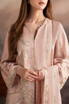3 Piece Embroidered Raw Silk Suit