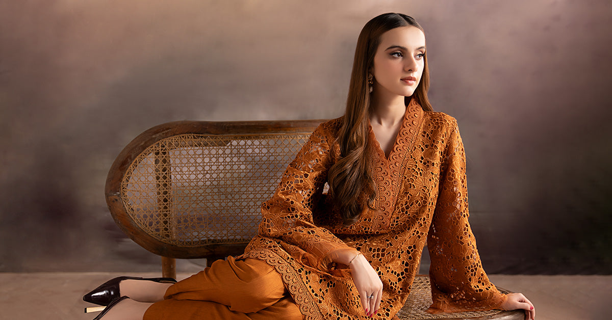 3 Piece Embroidered Bamber Raw Silk Suit