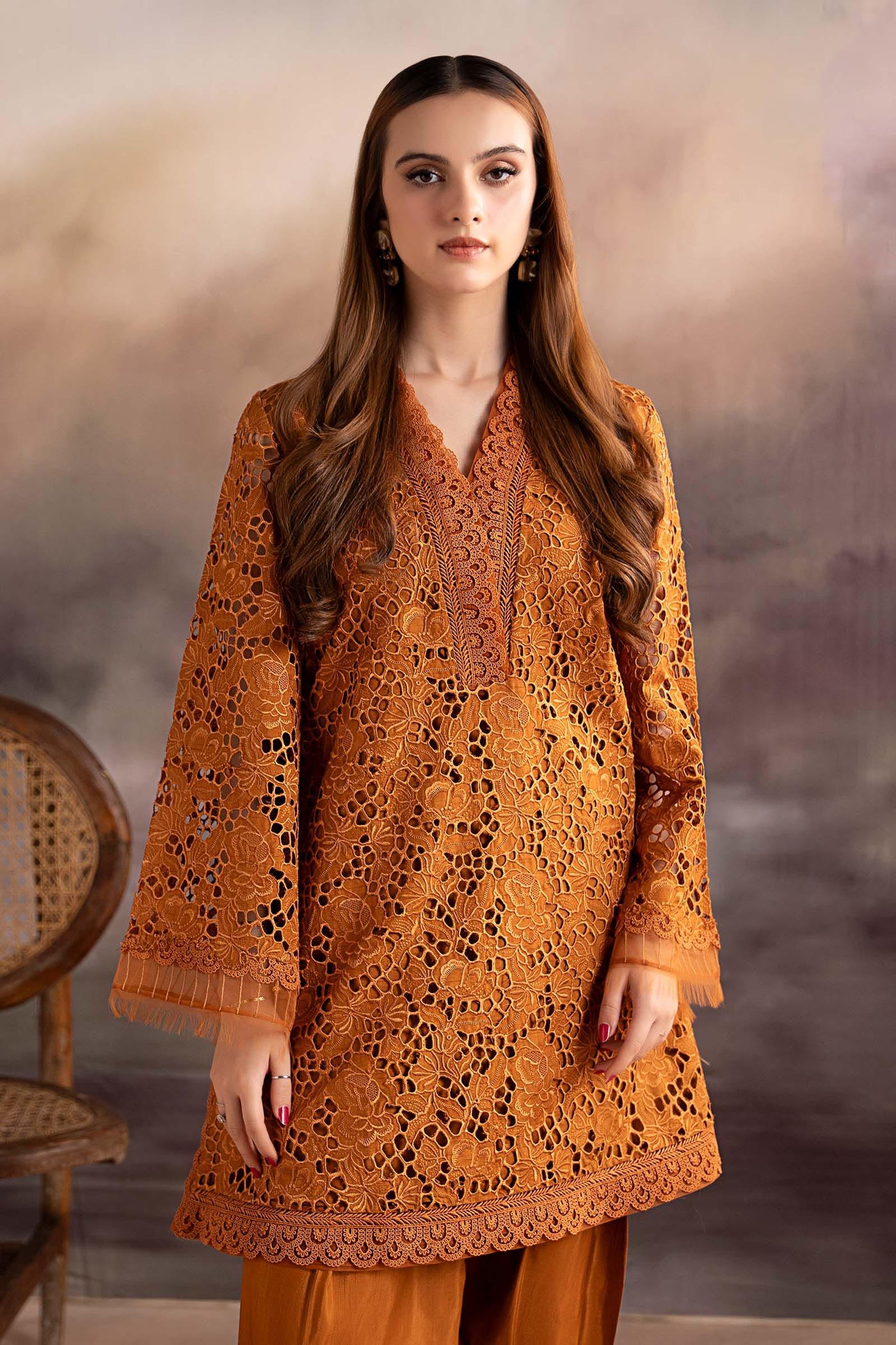 3 Piece Embroidered Tissue Silk Suit