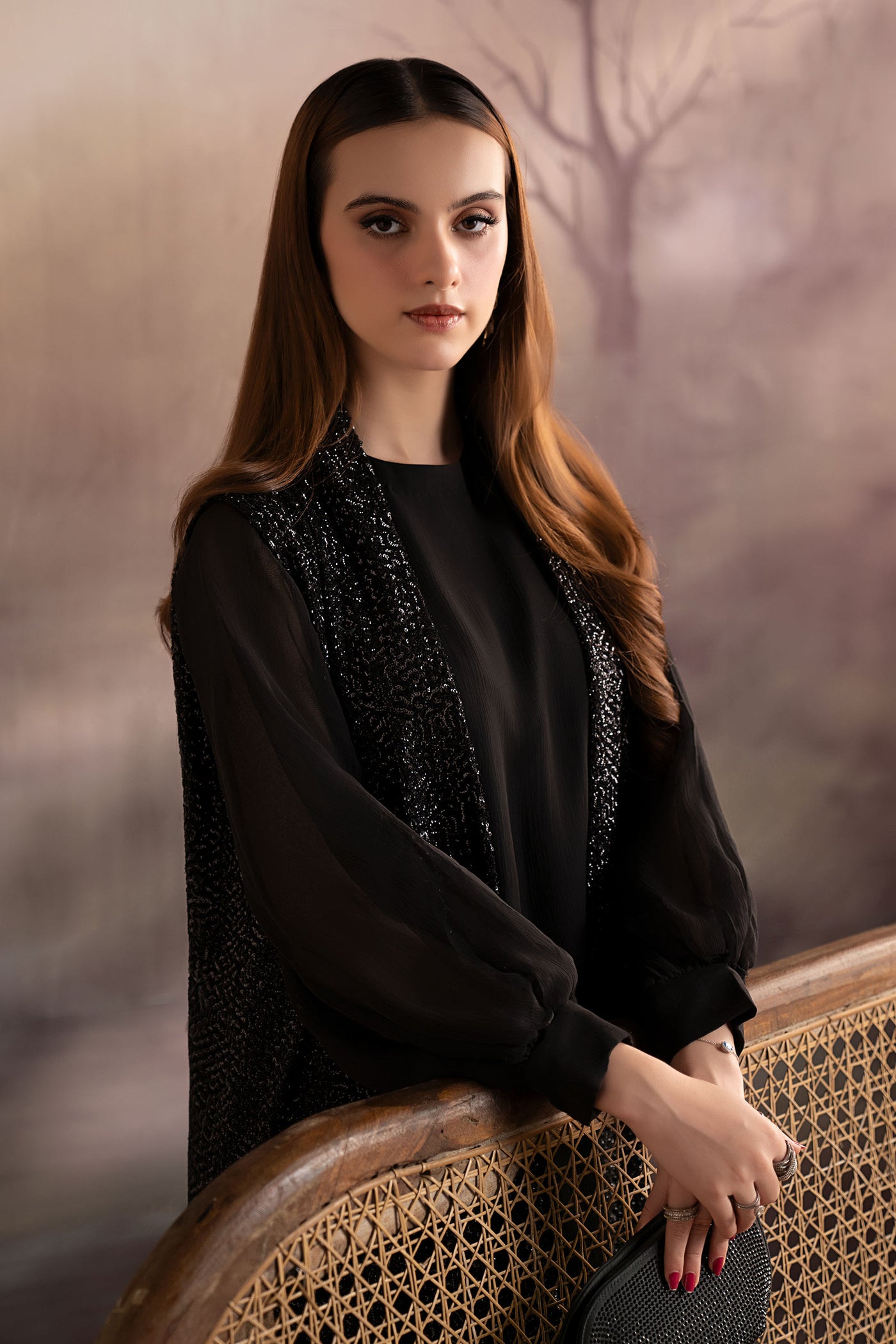 3 Piece Embroidered Chiffon Suit