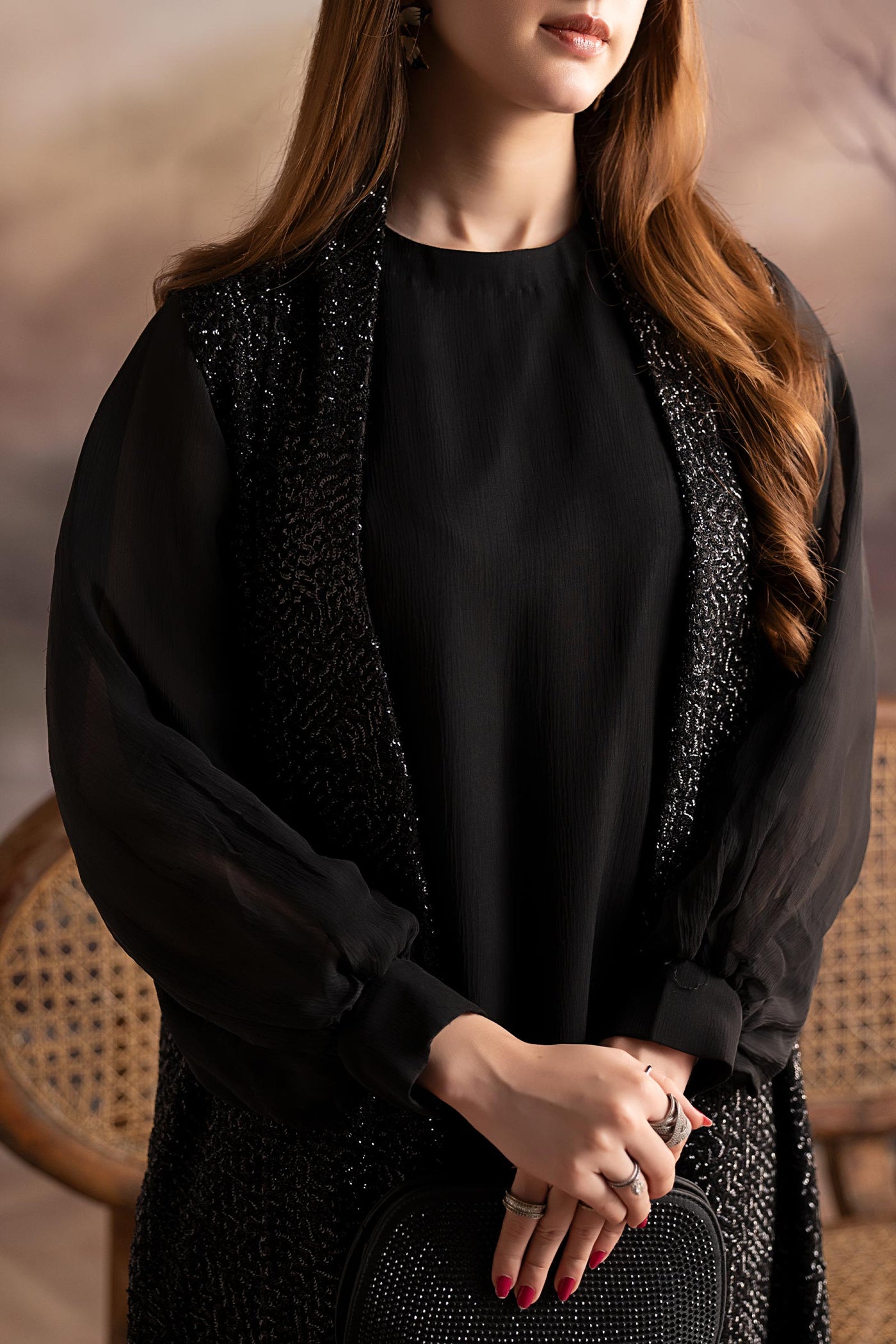 3 Piece Embroidered Chiffon Suit