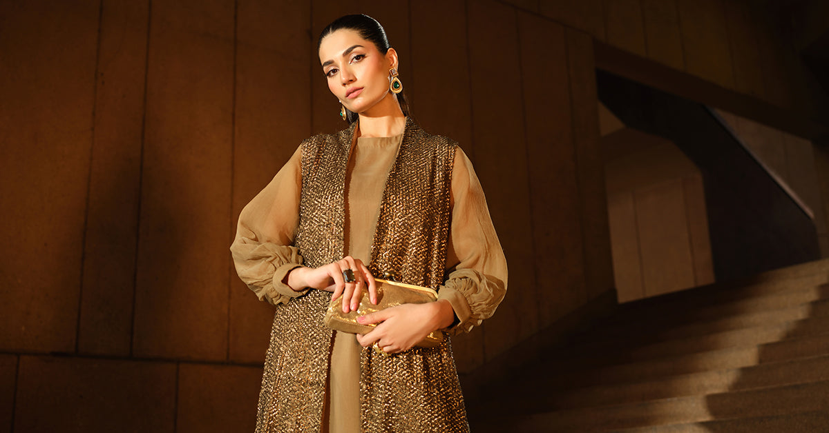 3 Piece Embroidered Raw Silk Suit