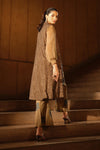 3 Piece Embroidered Raw Silk Suit