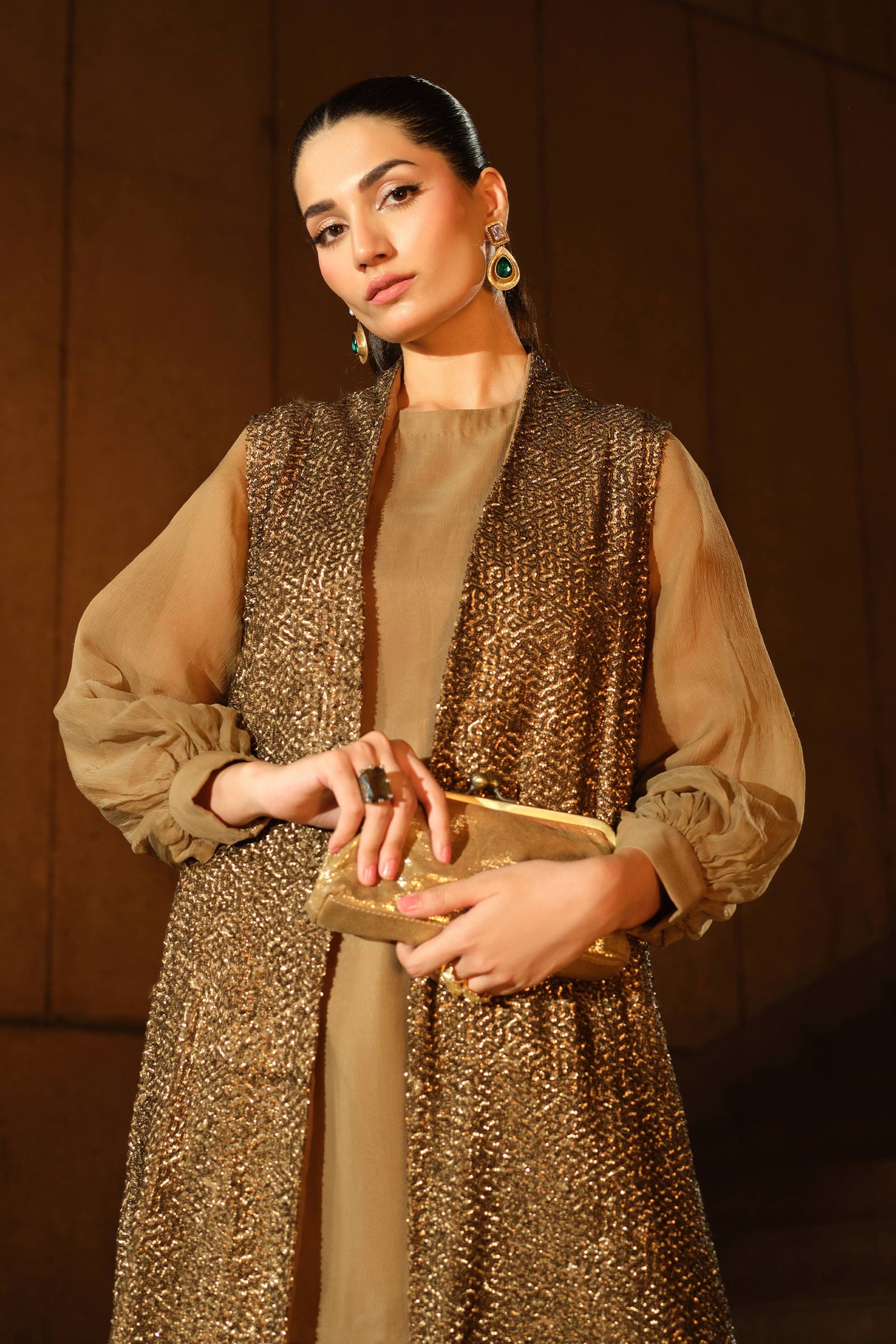 3 Piece Embroidered Chiffon Suit