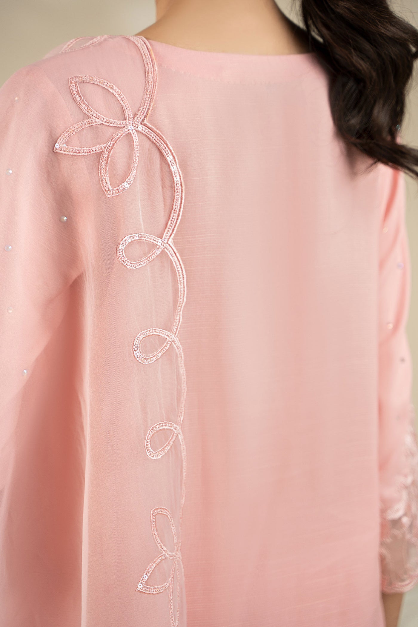 3 Piece Embroidered Raw Silk Suit