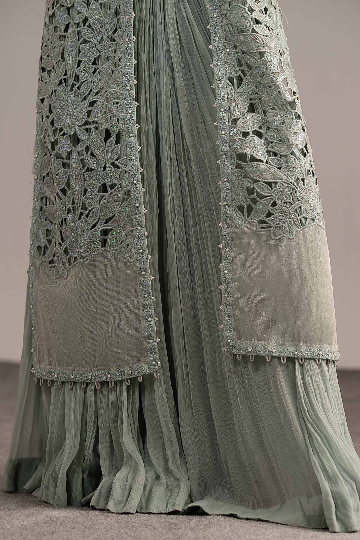 3 Piece Embroidered Zari Organza Suit