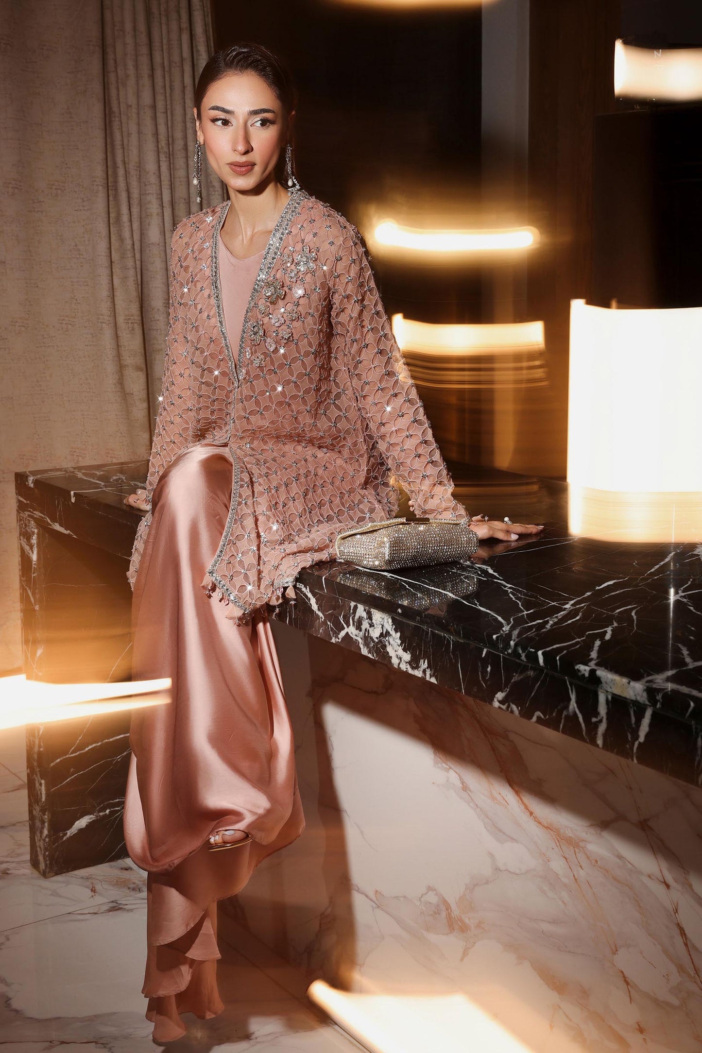 3 Piece Embroidered Chiffon Suit