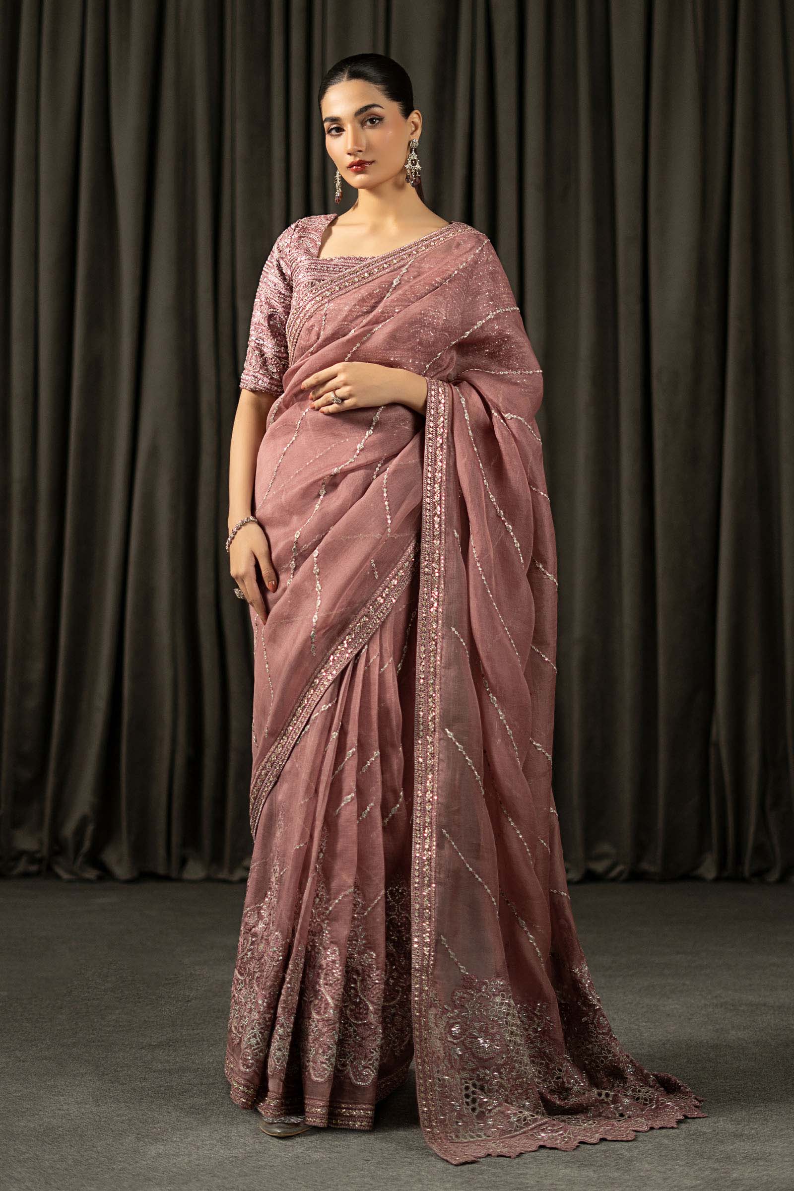 Embroidered Organza Saree