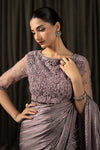 Embroidered Charmeuse Silk Saree