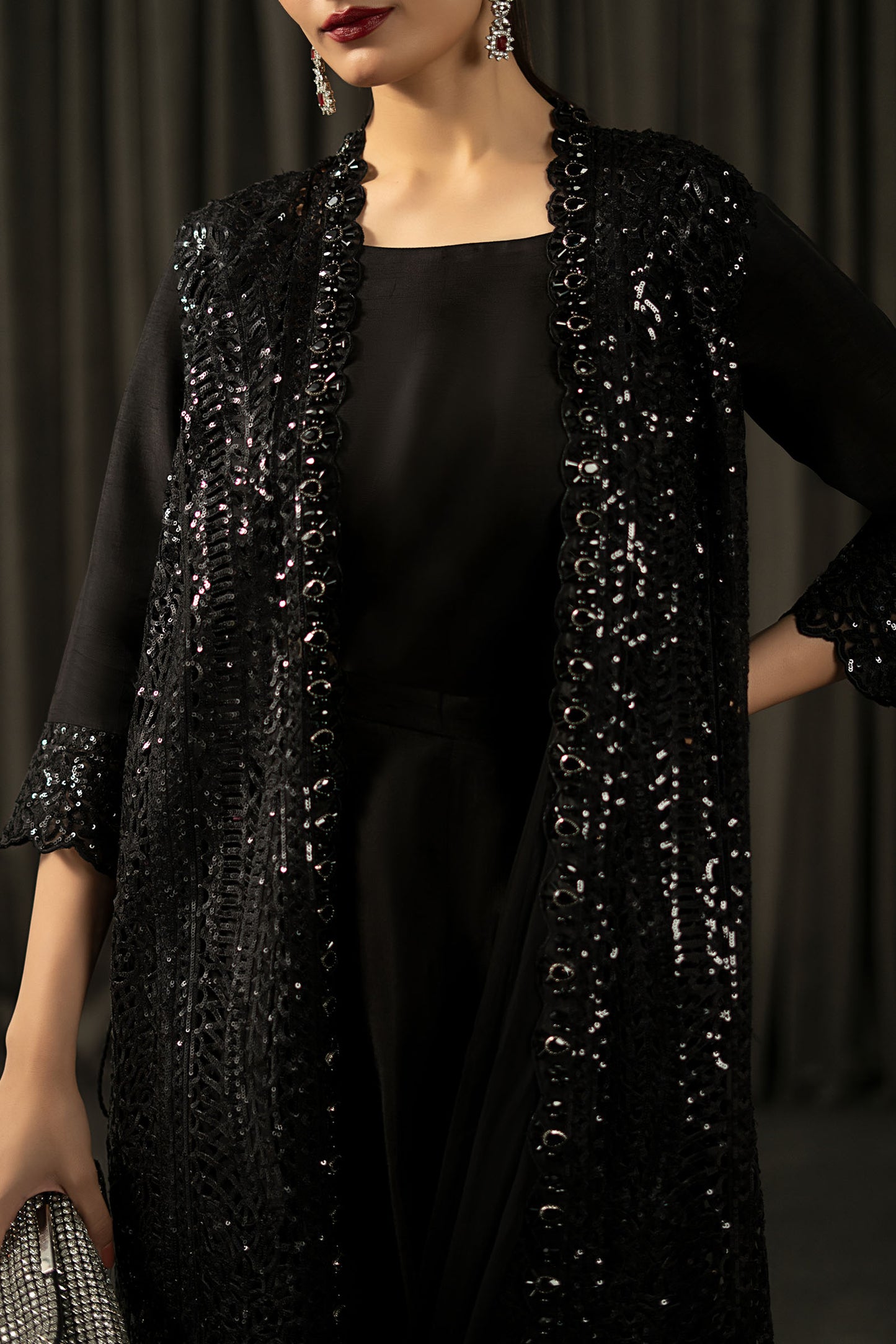 3 Piece Embroidered Organza Suit