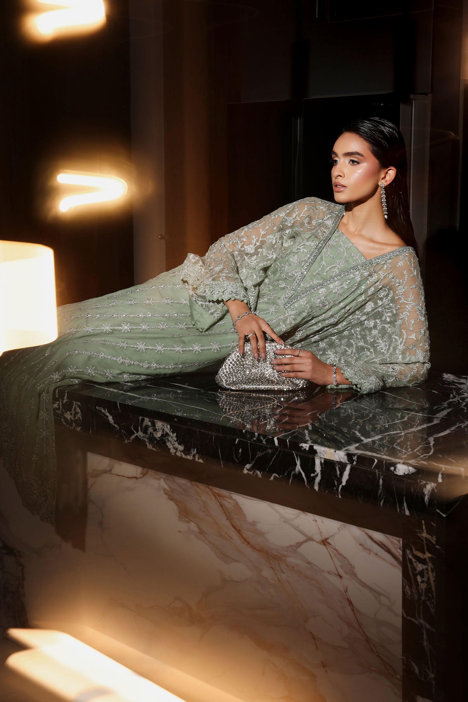 3 Piece Embroidered Bamberg Chiffon Suit