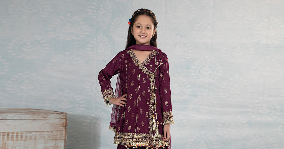 3 Piece Embroidered Jacquard Suit