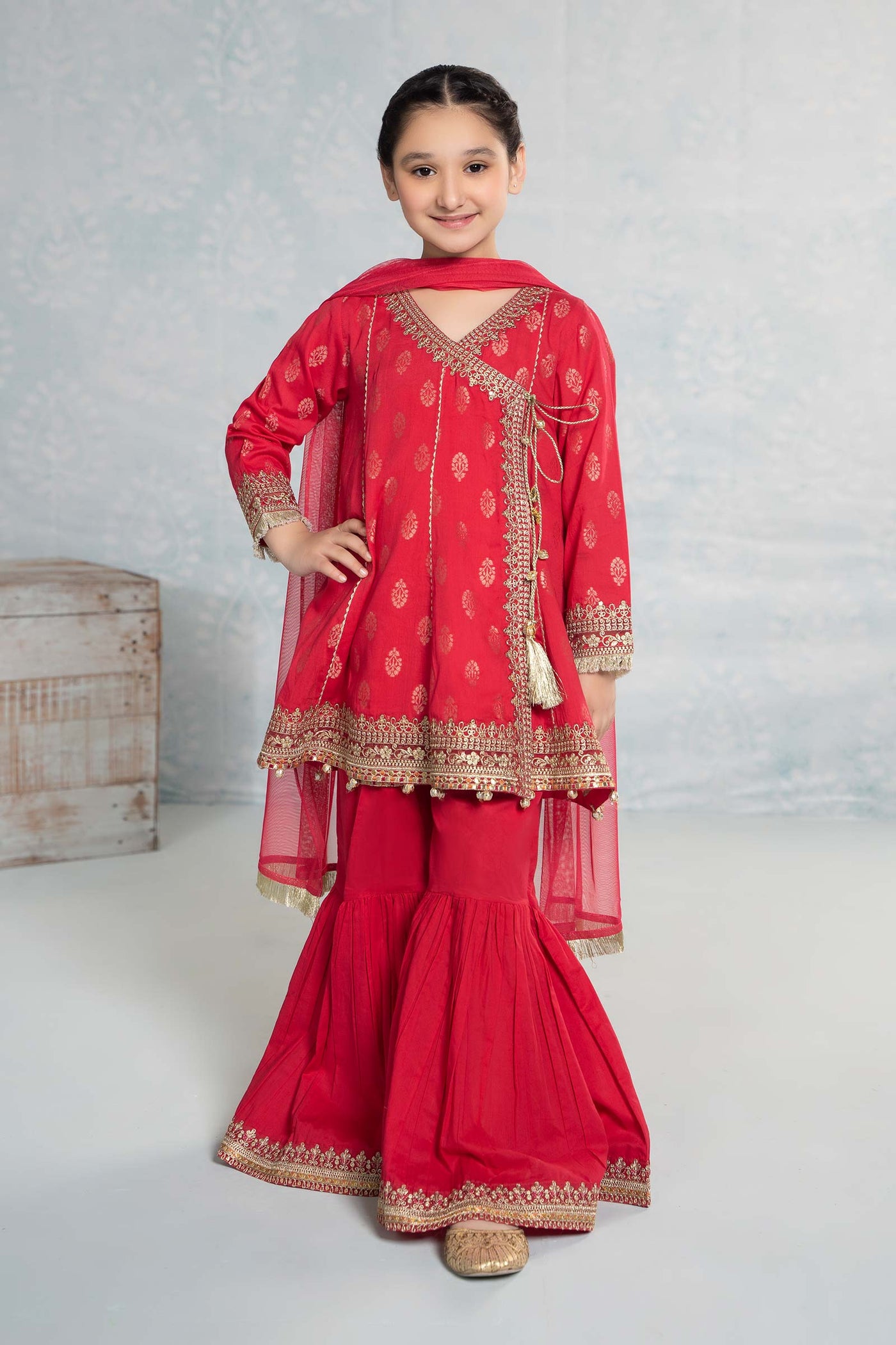 3 Piece Embroidered Jacquard Suit