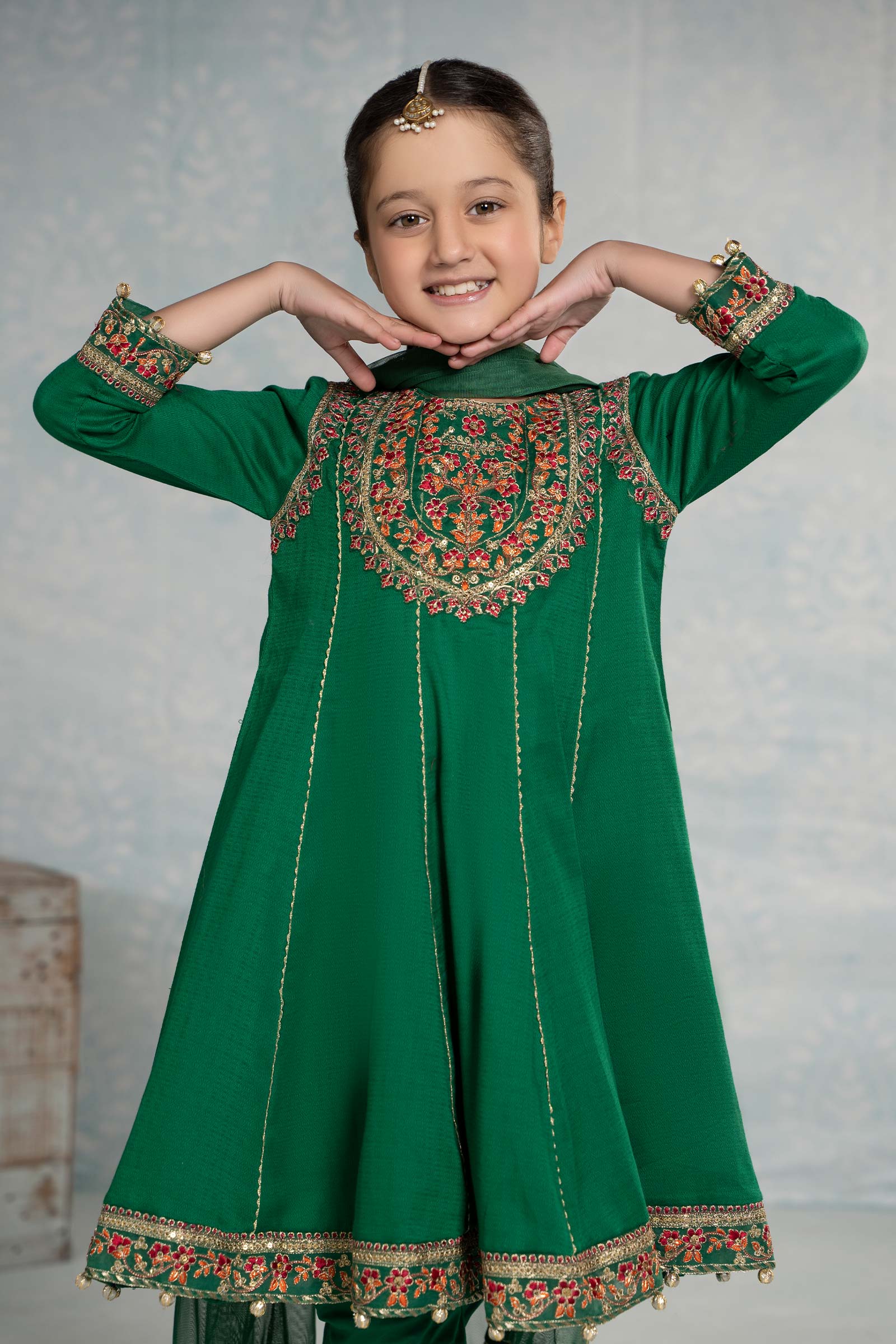 3 Piece Embroidered Dobby Suit