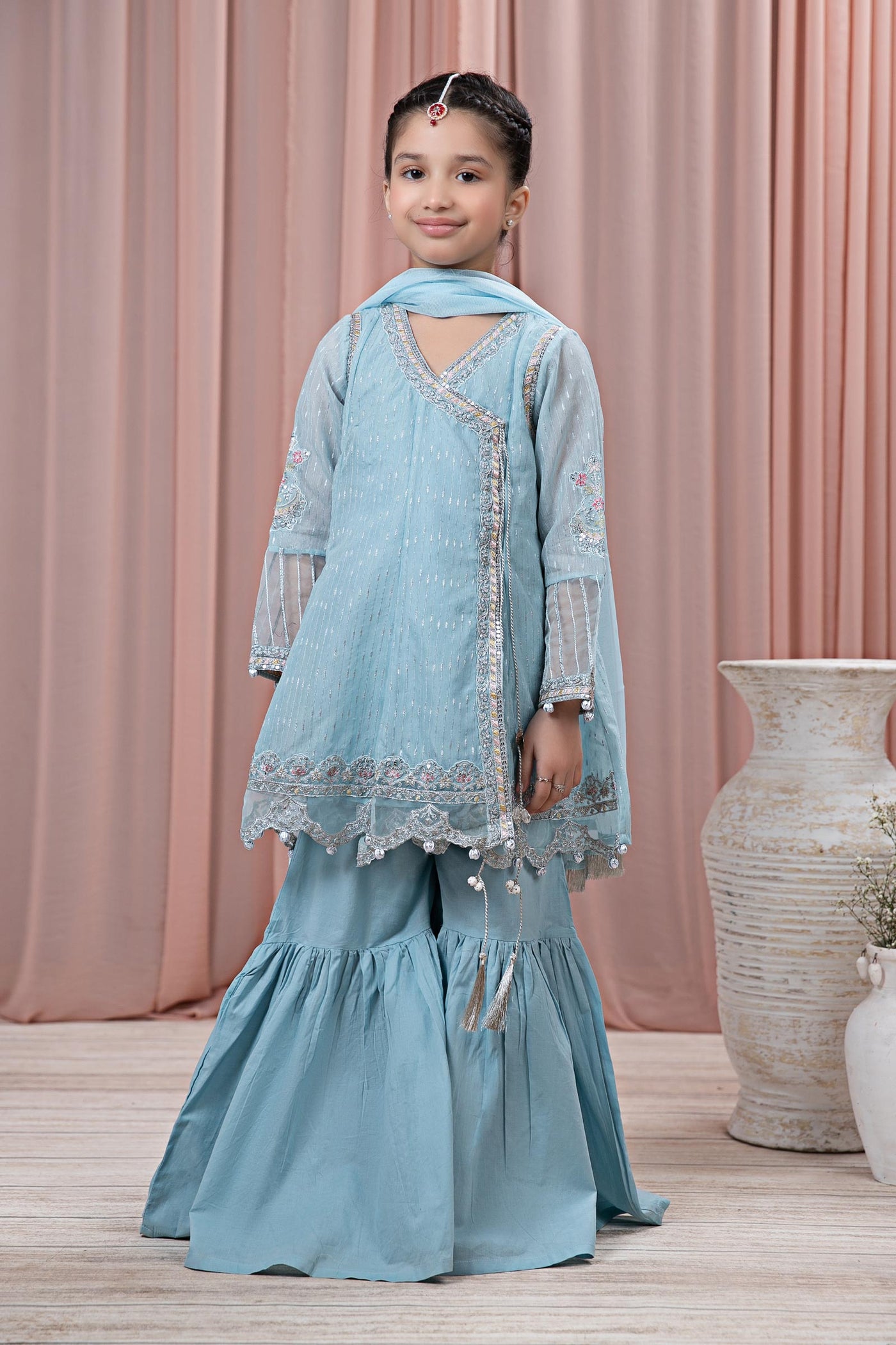 3 Piece Embroidered Cotton Jacquard Zari Suit