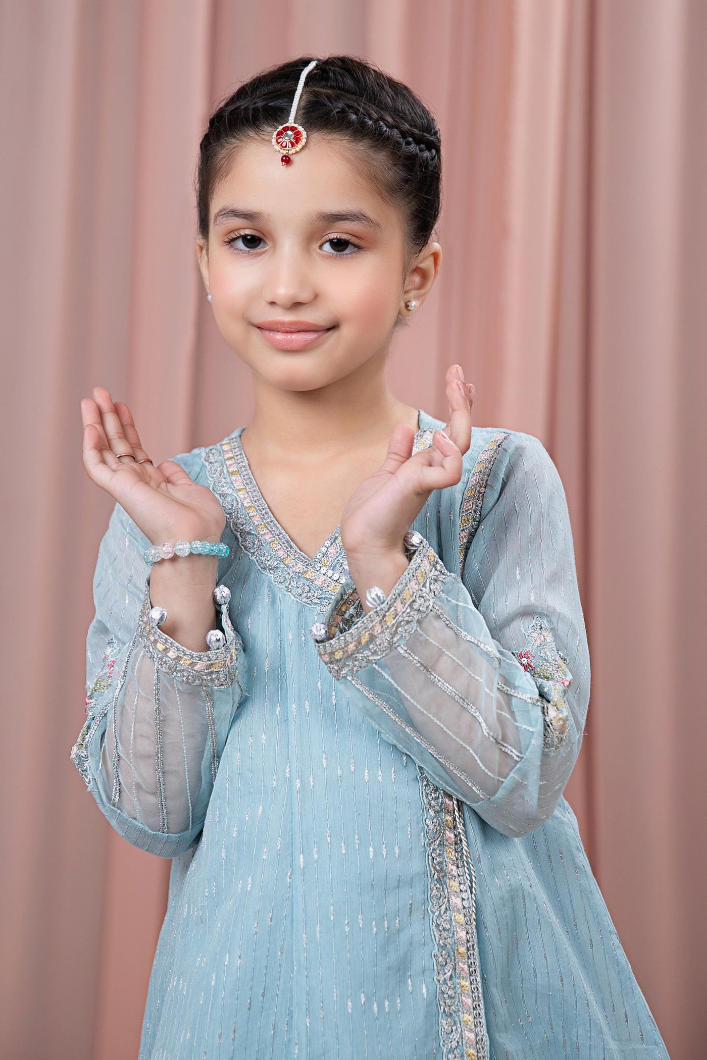 3 Piece Embroidered Cotton Jacquard Zari Suit