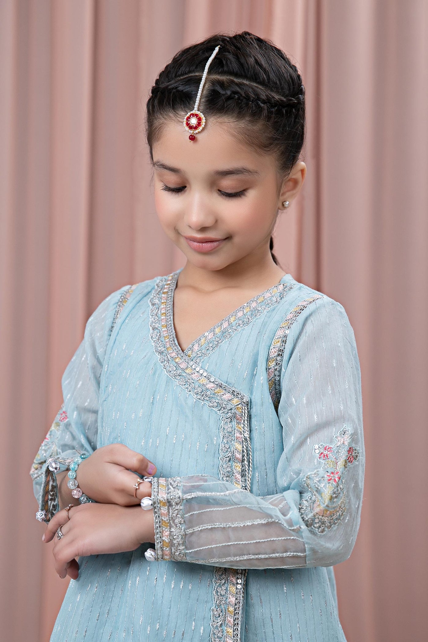 3 Piece Embroidered Cotton Jacquard Zari Suit