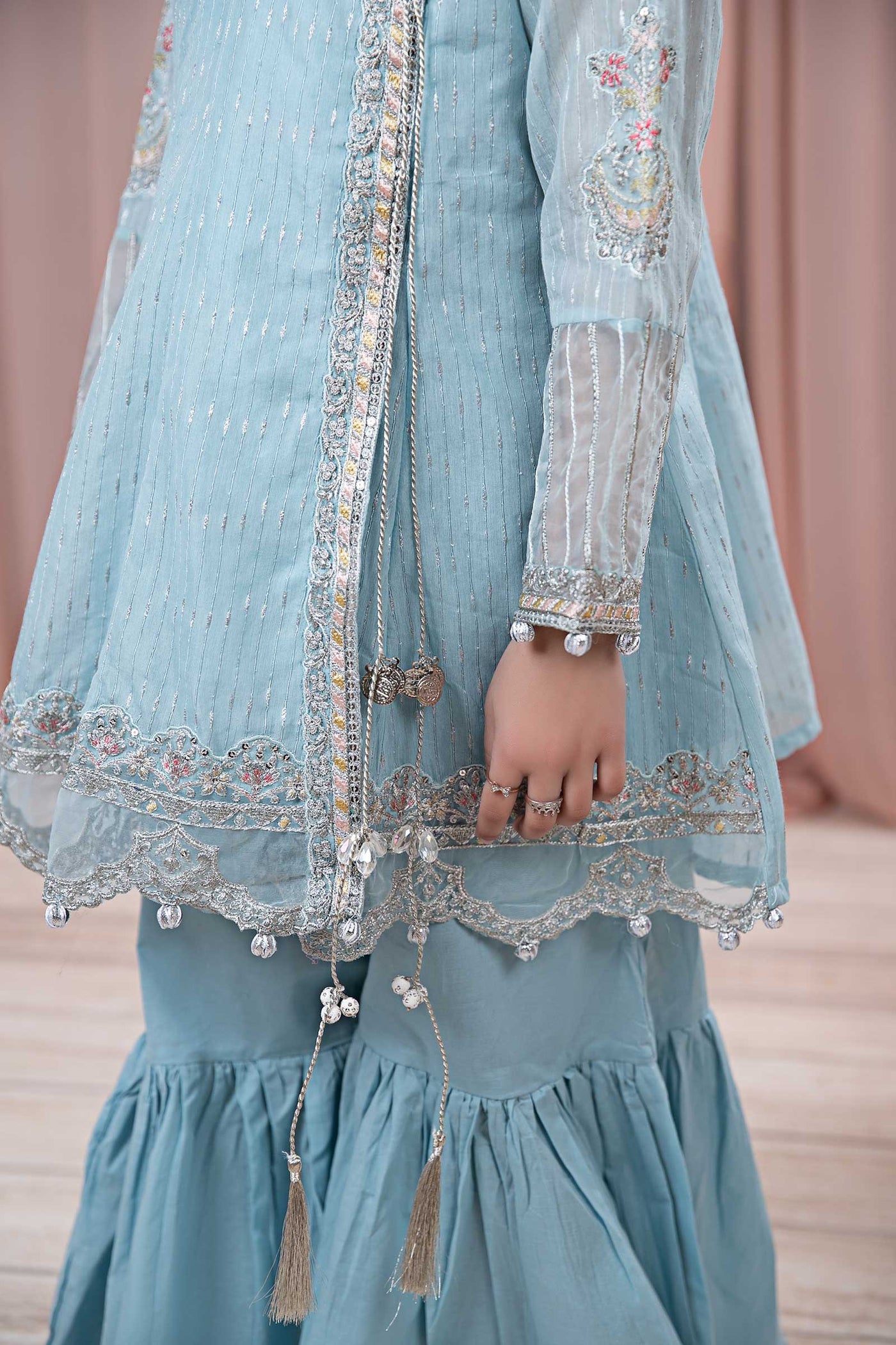 3 Piece Embroidered Cotton Jacquard Zari Suit