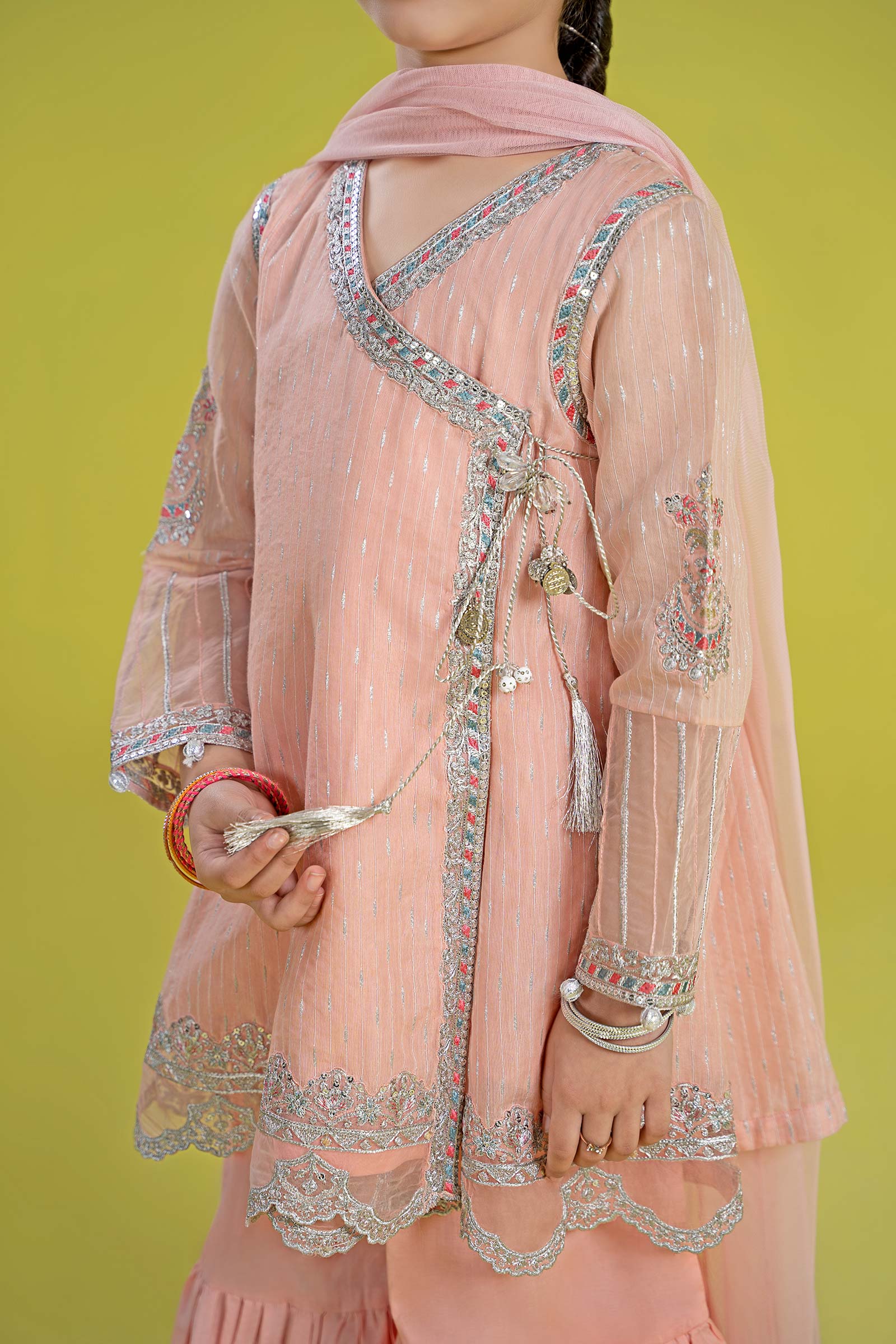 3 Piece Embroidered Cotton Jacquard Zari Suit