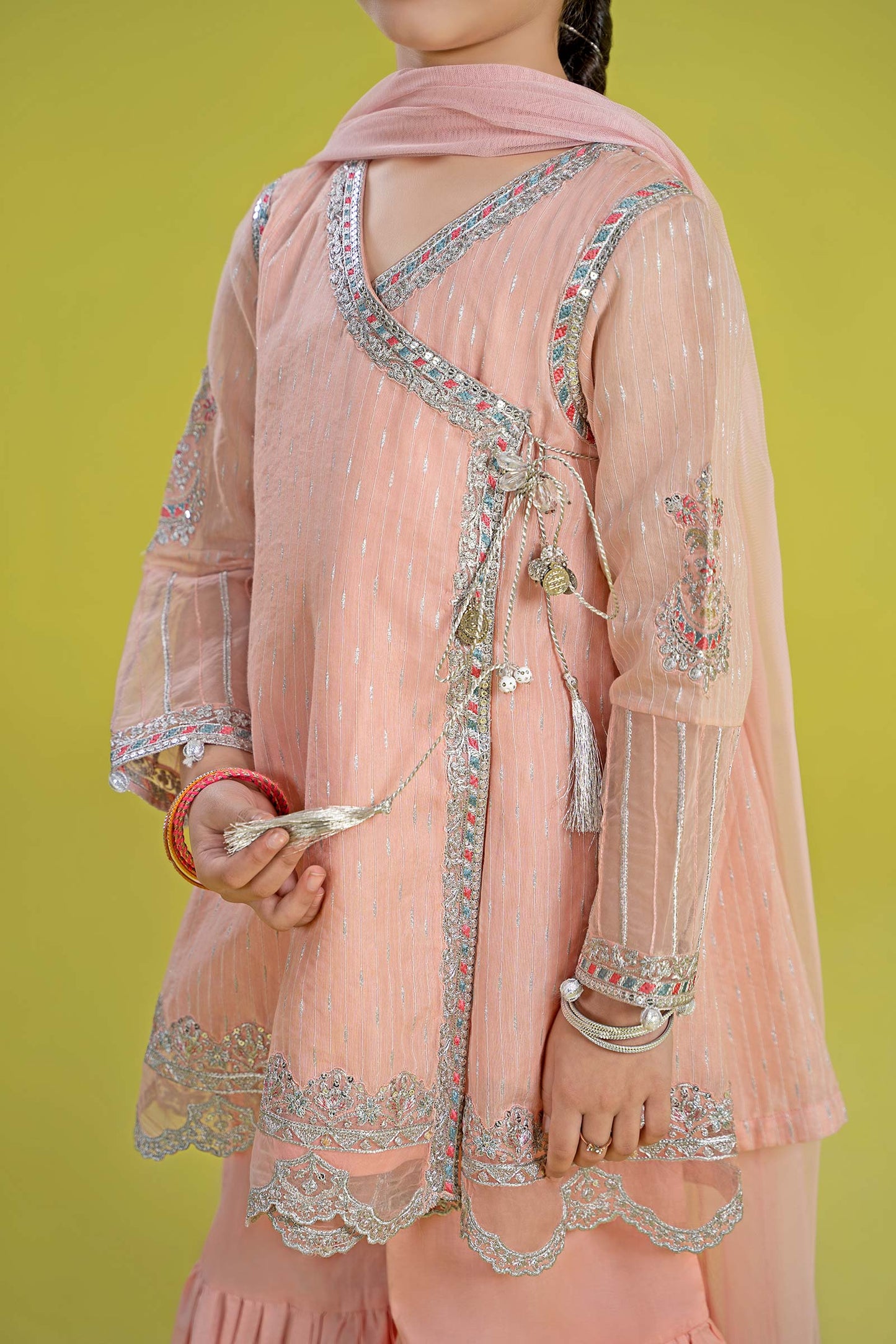 3 Piece Embroidered Cotton Jacquard Zari Suit