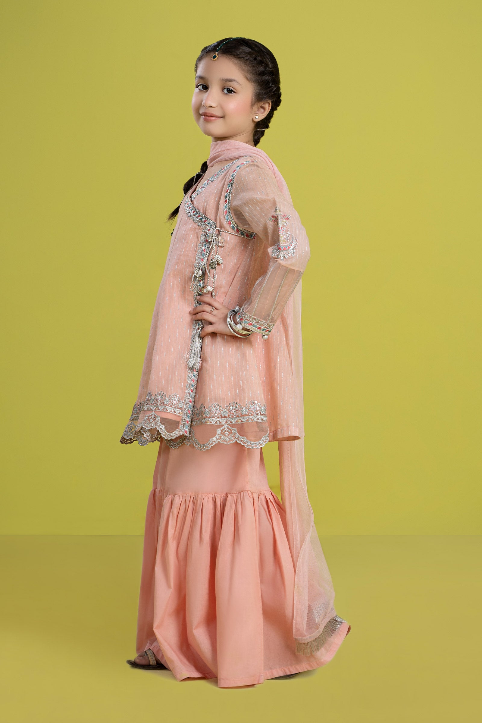 3 Piece Embroidered Cotton Jacquard Zari Suit