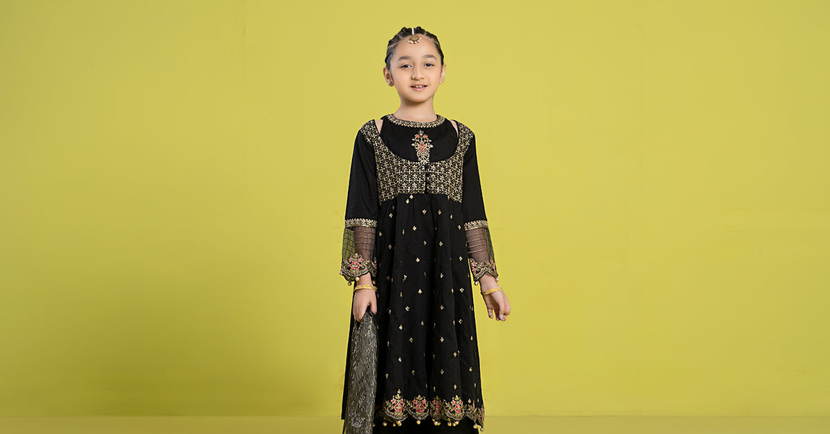 3 Piece Embroidered Dobby Suit | MKD-EF24-21
