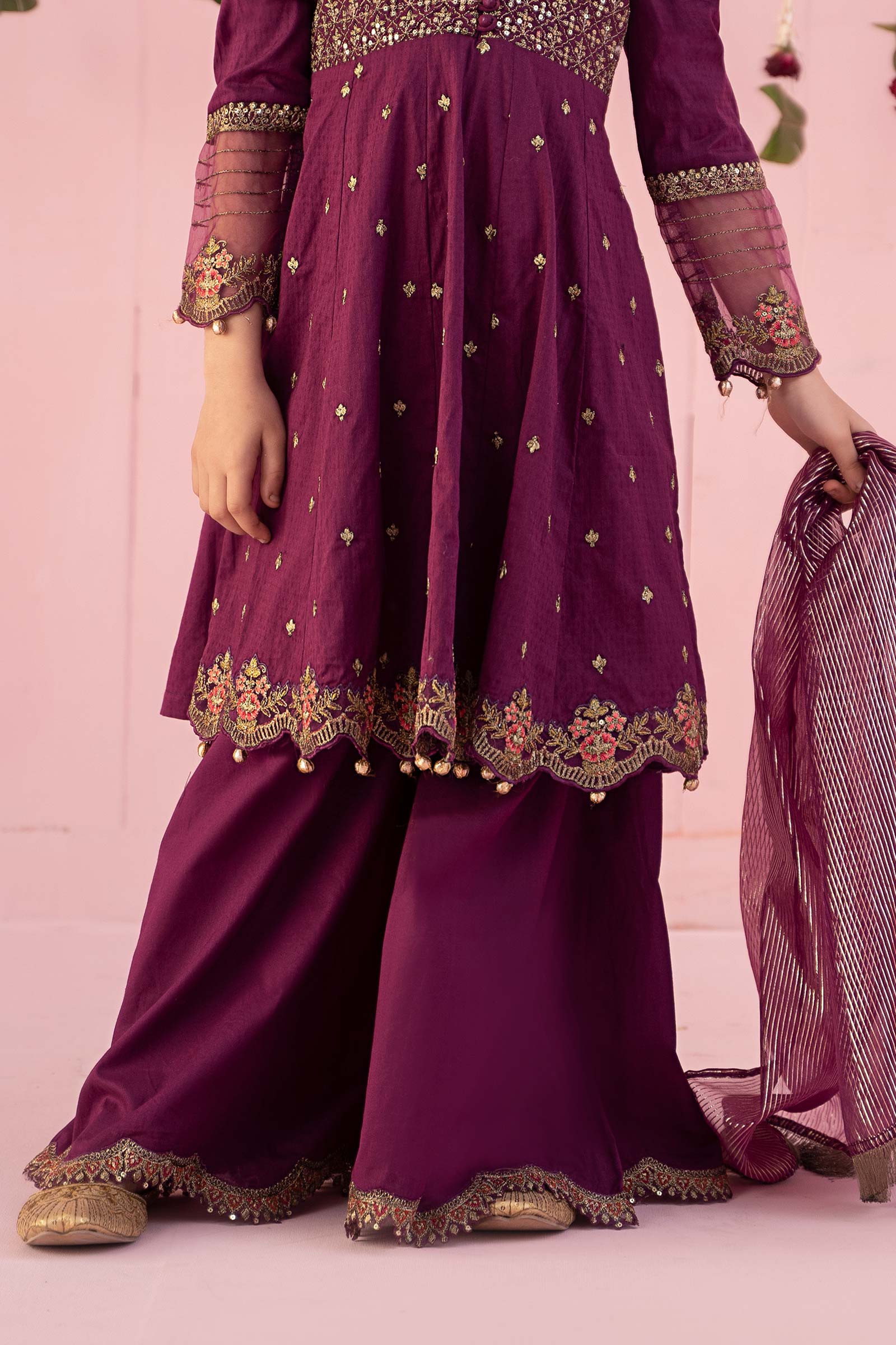 3 Piece Embroidered Dobby Suit