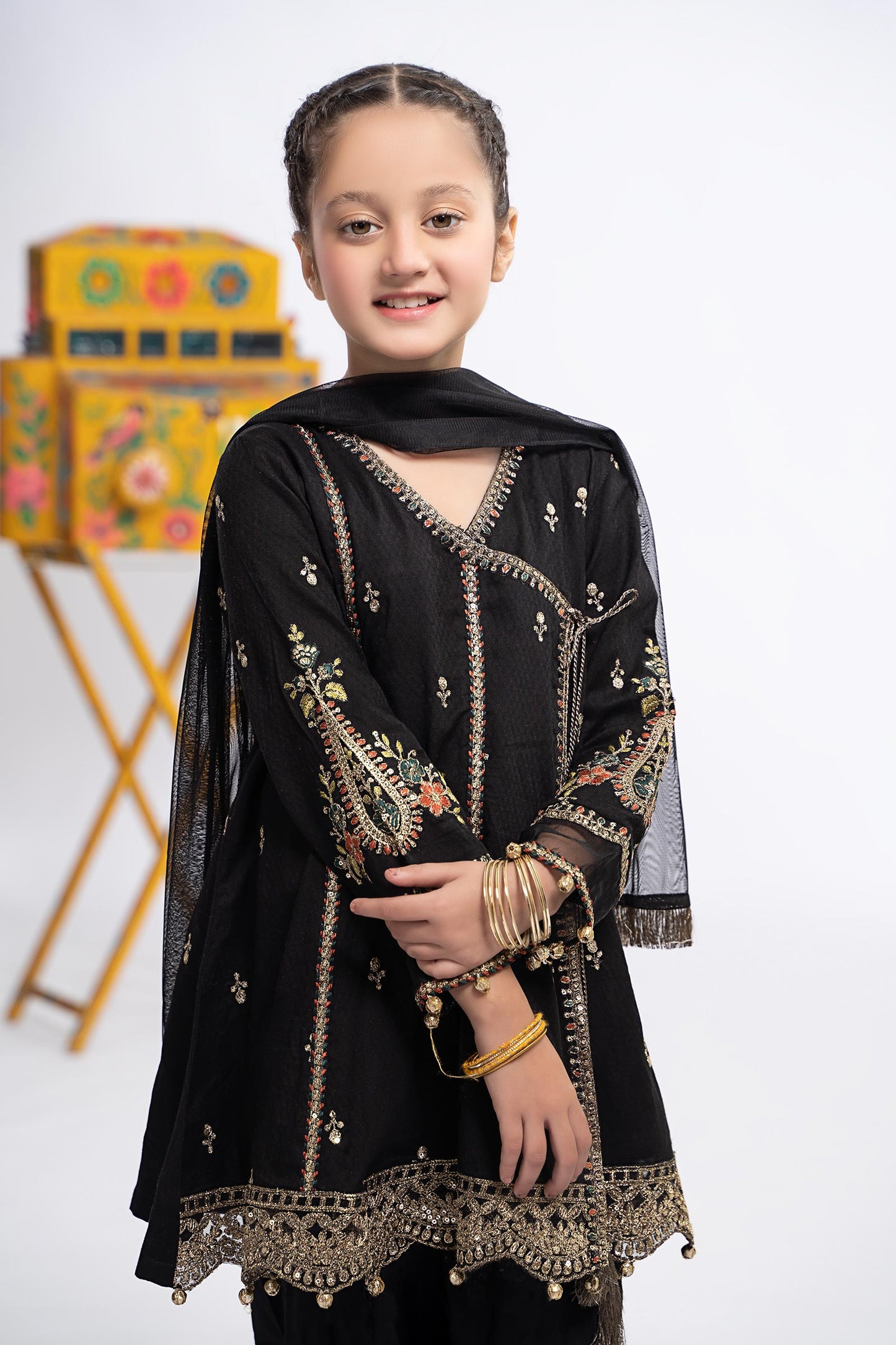 3 Piece Embroidered Dobby Suit