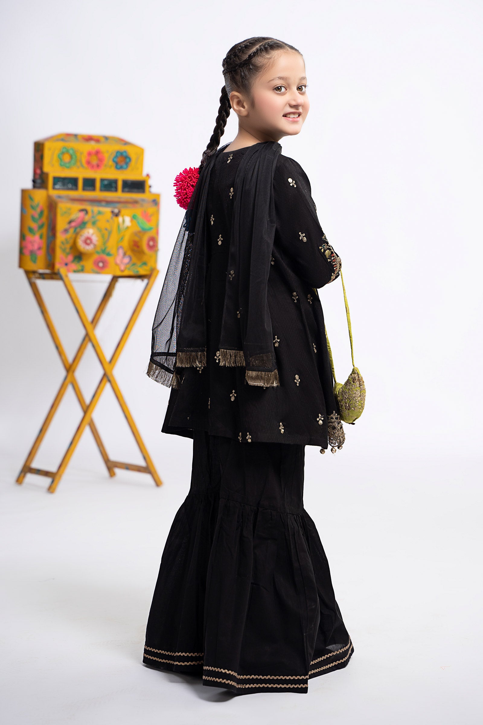 3 Piece Embroidered Dobby Suit