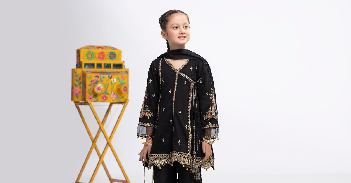 3 Piece Embroidered Dobby Suit